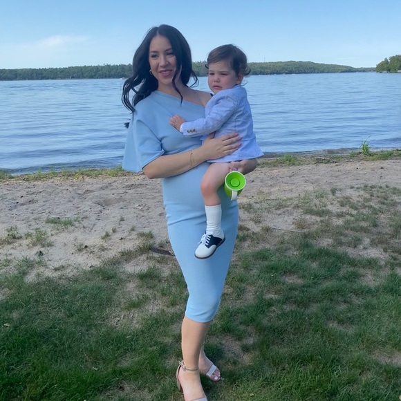 ASOS DESIGN Maternity 1 shoulder strap midi dress - Picture 4 of 8